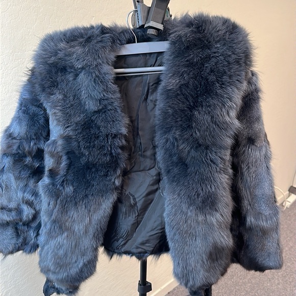 Natural Real Fox Fur Coat Women Winter Long Sleeve Luxury Raccoon Fur - Picture 3 of 4